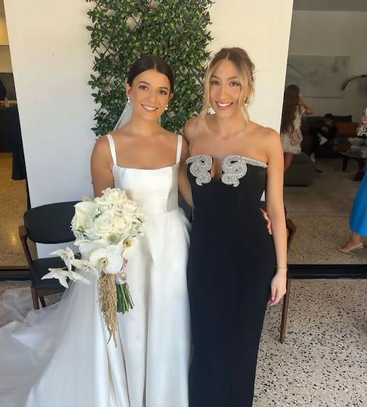 Rachel Gilbert Lukas Gown Black Silver Size 2/AU10