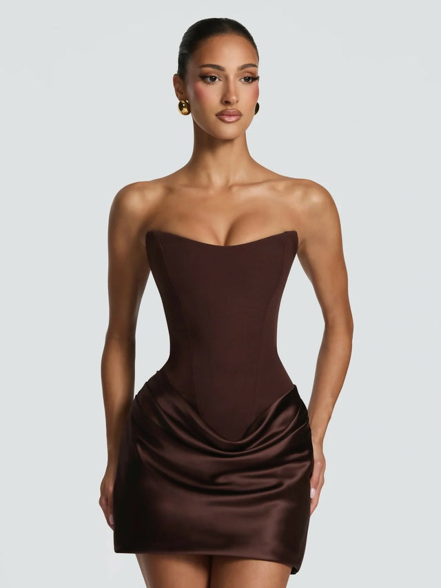 Babyboo Maggie Mini Dress Plum Brown