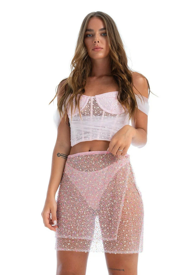 Dyspnea MS Slinky Mini Skirt Pussy Pink Size XS - 8 / Pink - Dresses