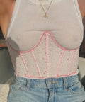 Dyspnea Ta Ta Bodice Pussy Pink Size XS - 8 / Pink - Corset