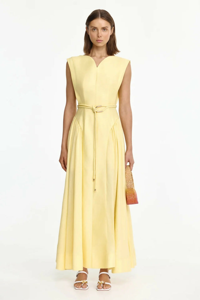 Acler Alvie Maxi Dress Lemon Sorbet