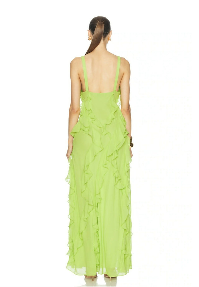 Rachel Gilbert Cedar Gown Lime Green