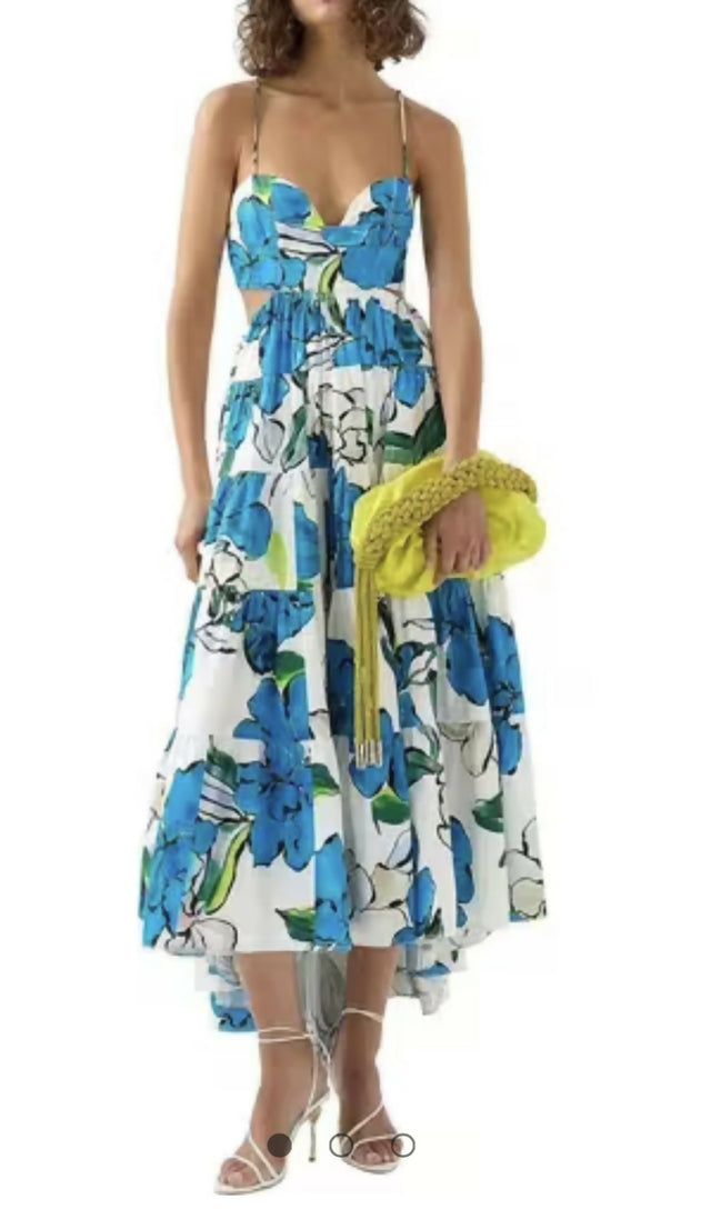 AJE Botanical Tiered Midi Dress Size 8