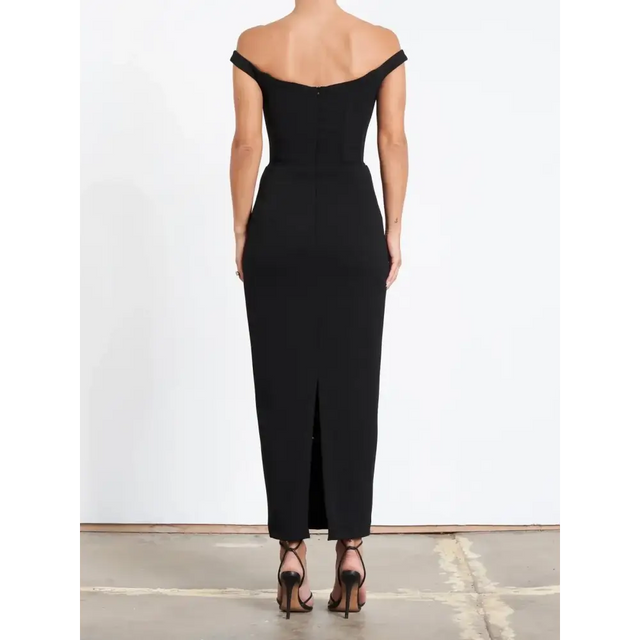 Effie Kats - Amaya Midi Dress - 12 / Black - Dresses