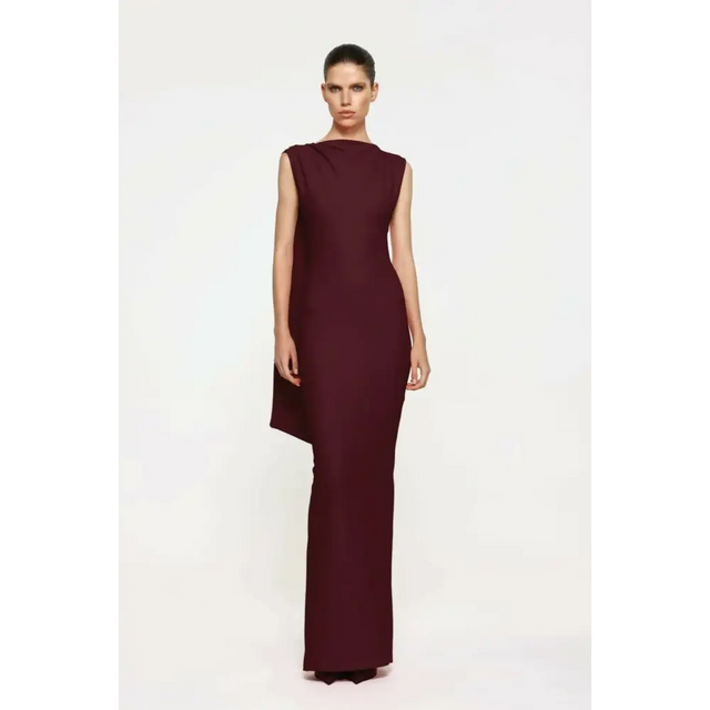 Effie Kats Audrey Gown in Wine - 6 / Red - Dresses