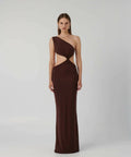Effie Kats Hawlya Gown - 8 / Brown - Dresses