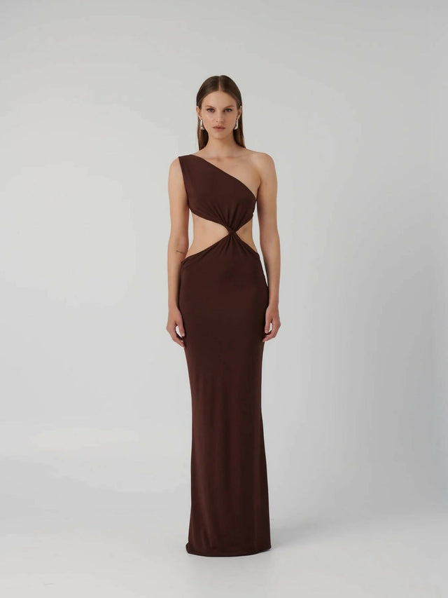 Effie Kats Hawlya Gown - 8 / Brown - Dresses