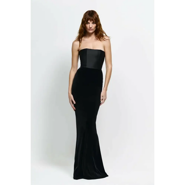 Effie Kats Lakely Gown in Black Velvet - Dresses