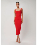 Effie Kats Marbella Midi Dress in Cherry Red Size 8 - 8 / Red - Dresses