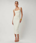 Effie Kats Marbella Midi Dress Ivory - 6 / White - Dresses