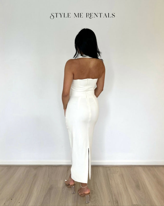 Effie Kats Meline Midi Dress White Size S/ AU 8 - 8 / White - Dresses
