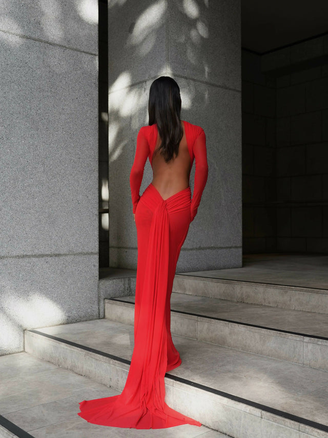 Effie Kats Monaco Gown Red Size 10 - 10 / Red - Dresses