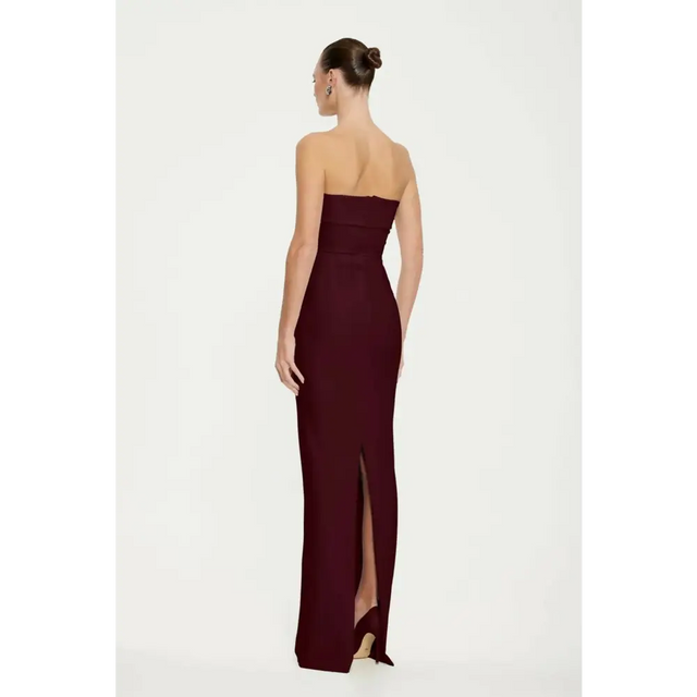 Effie Kats Monroe Gown in Wine - 6 / Red - Dresses