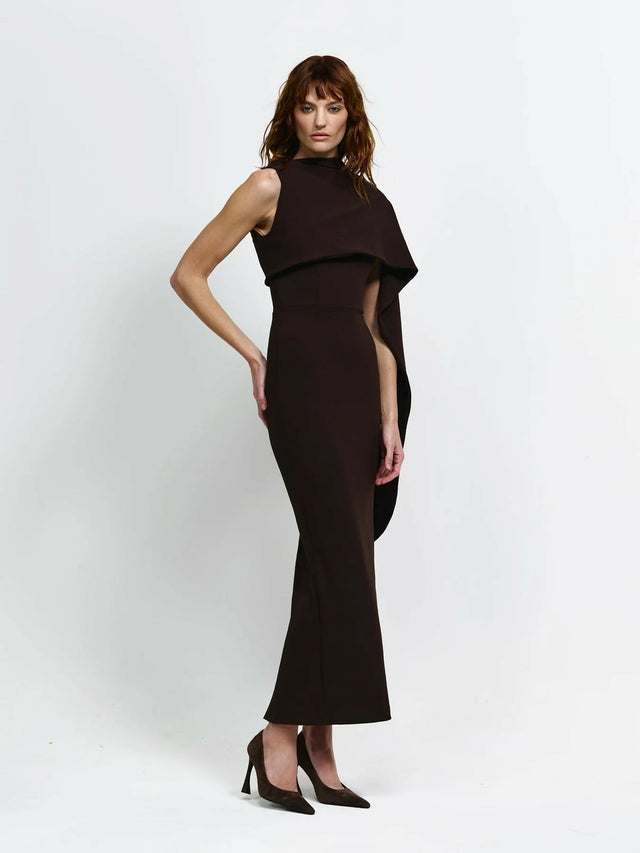 Effie Kats Romi Dress Chocolate Brown Size 10 - 10 / Brown - Dresses