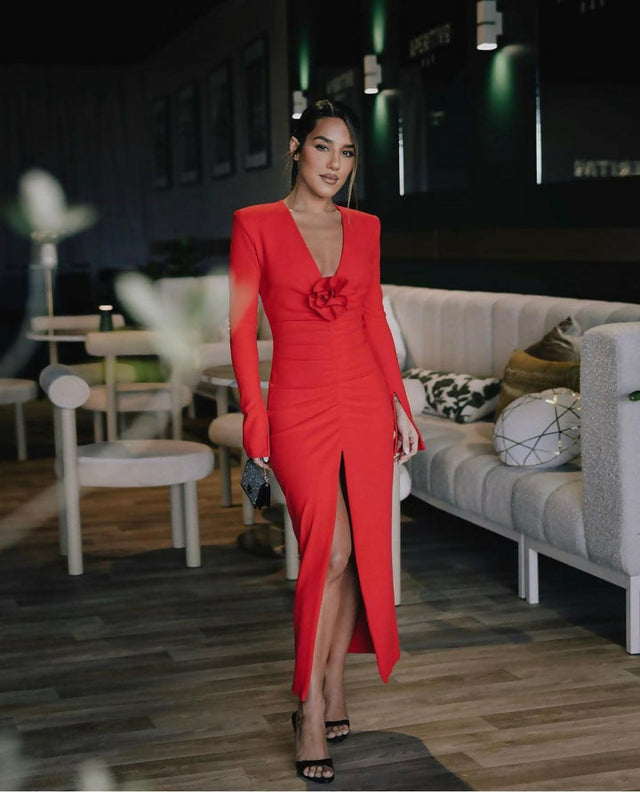 Effie Kats Rosita Midi Dress | Red - 10 / Red - Dresses