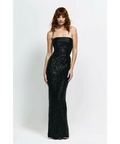 Effie Kats Thalia Gown in Black Sequin - 10 / Black - Dresses