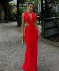 Effie Kats Valencia Gown in Cherry Red - 6 / Red - Dresses