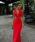 Effie Kats Valencia Gown in Cherry Red - 6 / Red - Dresses