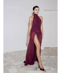 Effie Kats Verity Gown in Burgundy - 10 / Red - Dresses