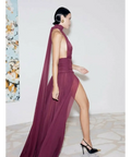 Effie Kats Verity Gown in Burgundy - 10 / Red - Dresses
