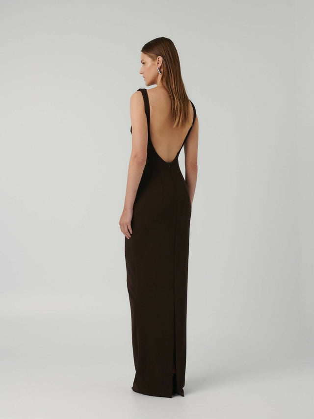 Effie Kats Verona Gown - Coffee - 12 / Black - Dresses