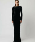 Effie Kats Yasmin Maxi Dress - Black Velvet - 6 / Black - Dresses