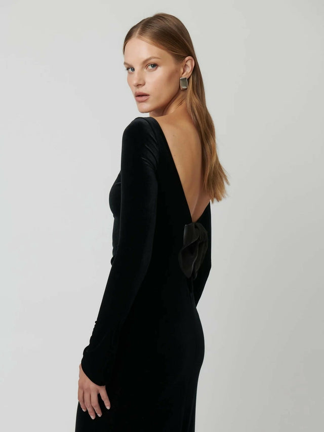 Effie Kats Yasmin Maxi Dress - Black Velvet - 6 / Black - Dresses