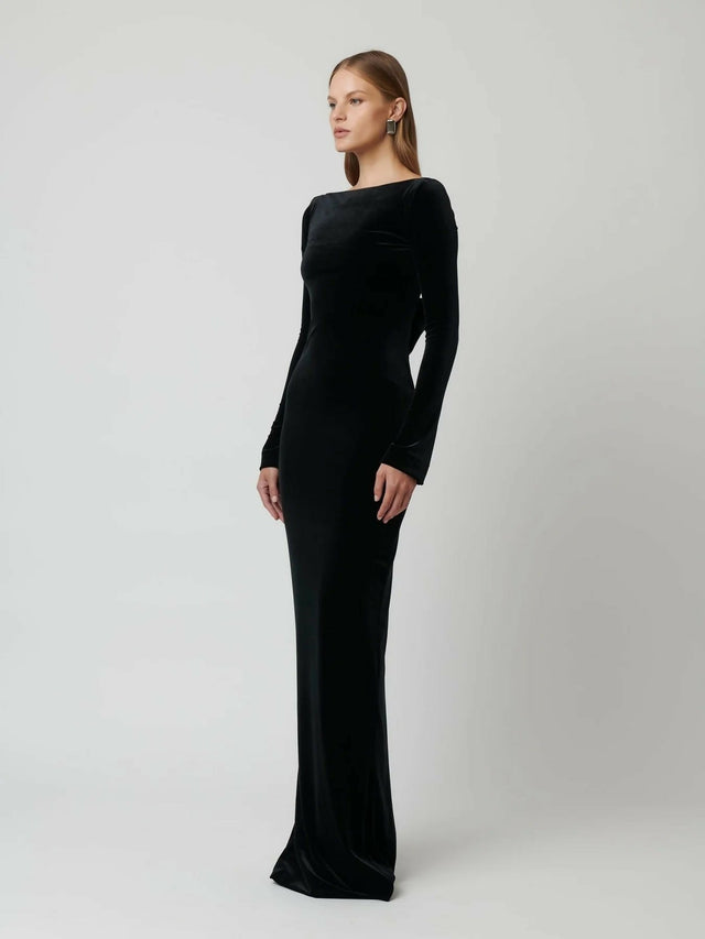 Effie Kats Yasmin Maxi Dress - Black Velvet - 6 / Black - Dresses