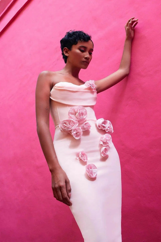 Eliya The Label Elsa Dress In Blush Size 8