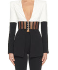 Eliya The Label Kira Blazer Black White Size 10 12 - Outfit Sets