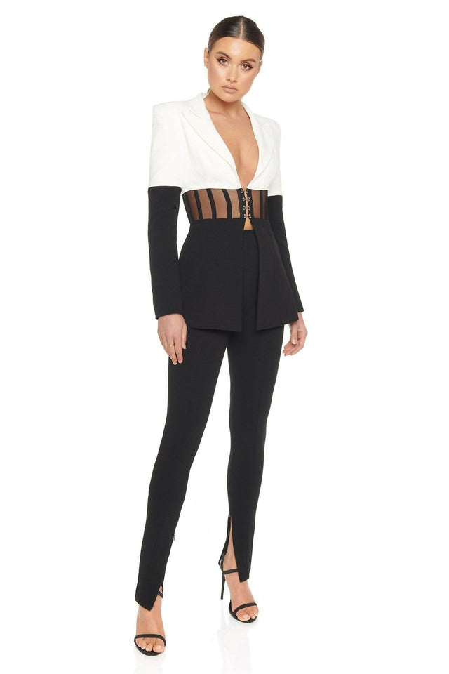 Eliya The Label Kira Blazer Black White Size 10 12 - Outfit Sets