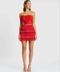 Eliya the Label Maryanne Mini Dress Red and Pink - 6 / Red - Dresses