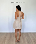 Eliya the Label Roberta Mini Dress Embellished Tan Size XS - Dresses