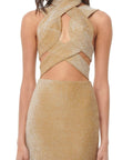 Eliya the Label Tamara Midi Dress Gold Size XS / AU 6 - 6 / Gold - Dresses