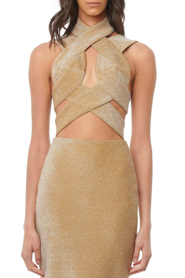 Eliya the Label Tamara Midi Dress Gold Size XS / AU 6 | Passion For Fashion Eliya the Label Tamara Midi Dress Gold Size XS / AU 6 | Passion For Fashion