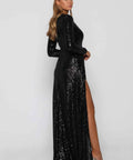 Elle Zeitoune Fountaine Black Sequins Size 8 - 8 / Black - Dresses