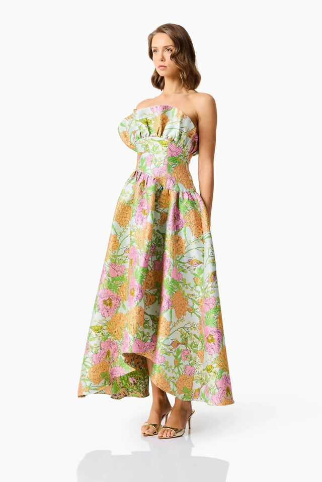 Elliat Laurel Gown - Green Floral Size 10 - 10 / Floral - Dresses
