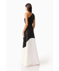 Elliat - Sorrel One Shoulder Gown in Black & White - Dresses