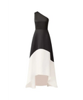 Elliat - Sorrel One Shoulder Gown in Black & White - Dresses