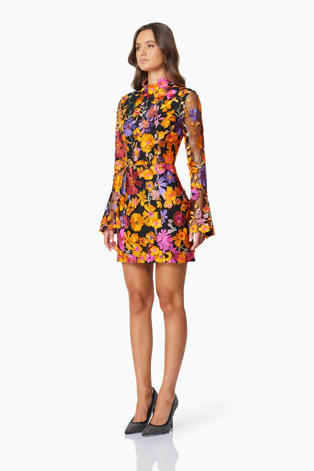 long sleeve short sparkly dress Claudia