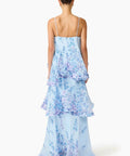 Elliatt Armani Tiered Maxi Dress in Baby Blue Floral - Dresses