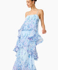 Elliatt Armani Tiered Maxi Dress in Baby Blue Floral - Dresses