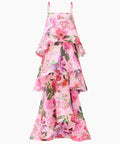 Elliatt Armani Tiered Maxi Dress in Pink Floral - Dresses