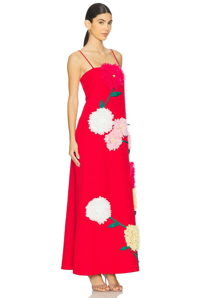Elliatt Buttercup Embroidered Maxi Dress Red - 6 / Red - Dresses