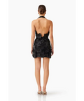 Elliatt Cherry Blossom Mini 3D floral Dress Black 10 - 10 / Black - Dresses