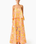 Elliatt Elysia Tiered Gown in Orange Floral - Dresses