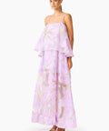 Elliatt Elysia Tiered Gown in Purple Floral - Dresses