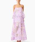 Elliatt Elysia Tiered Gown in Purple Floral - Dresses