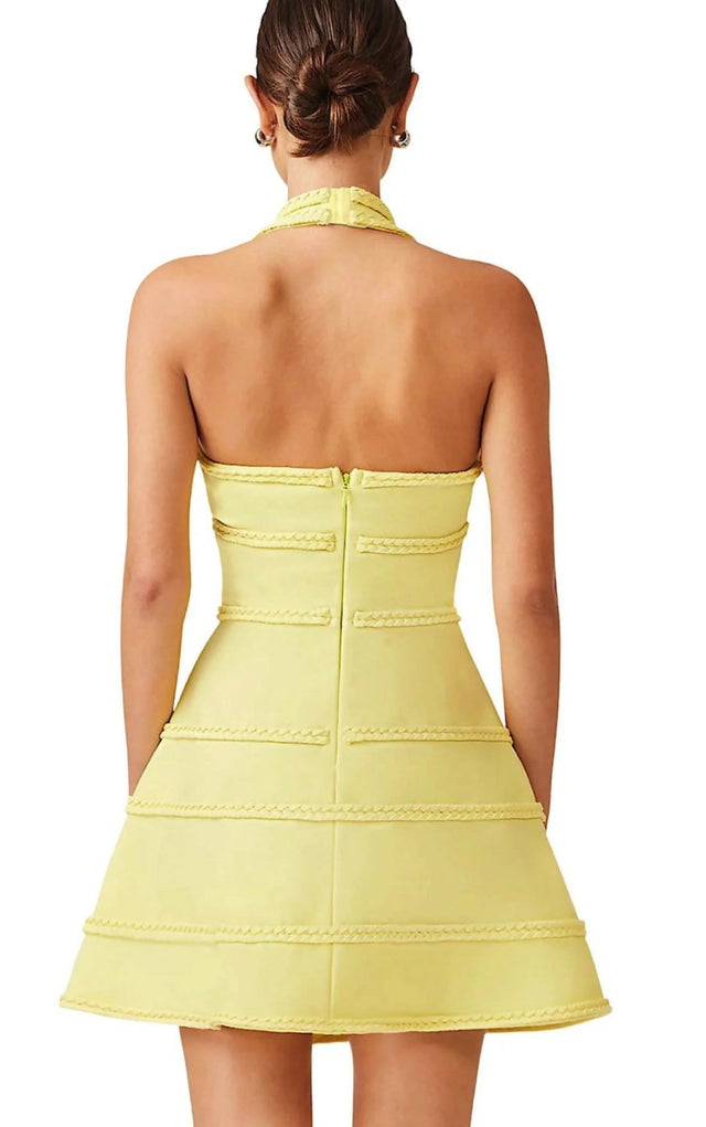 Elliatt Katlyn Halter Mini Dress in Yellow - 10 / Yellow - Dresses