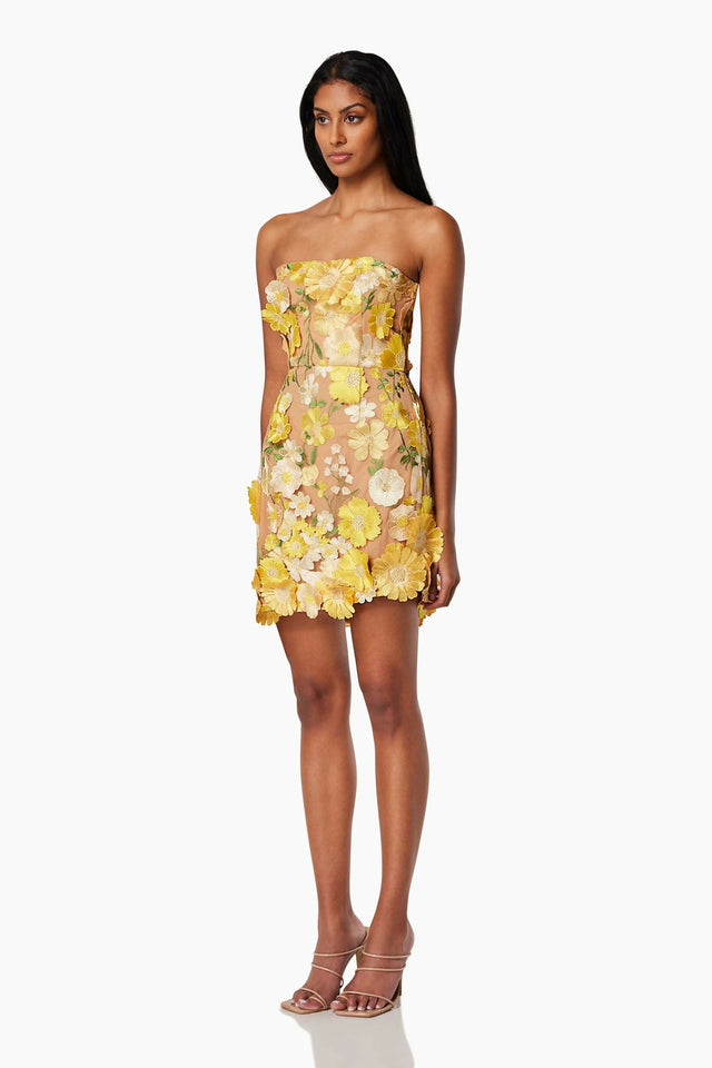 Elliatt New Age Mini Dress - 8 / Yellow - Dresses